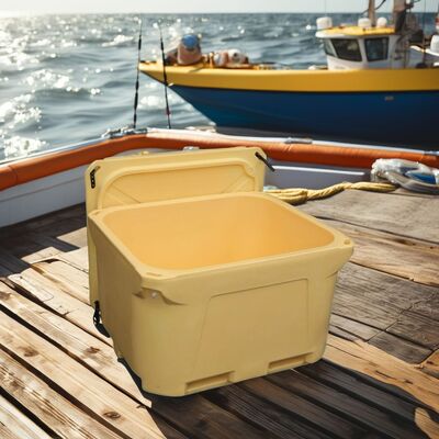 Ротоформованный изотермический контейнер объемом 1000 л с материалом LLDPE и пенополиуретановой изоляцией для промышленного хранения рыбы