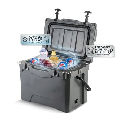 28L Rotomolded Cooler Box Портативная наружная ледяная шкатулка пищевой класс LLDPE Кампинговый рыболовный охладитель