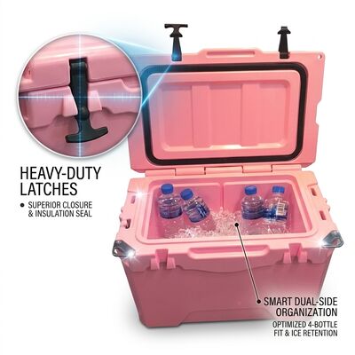28L Rotomolded Cooler Box Портативная наружная ледяная шкатулка пищевой класс LLDPE Кампинговый рыболовный охладитель