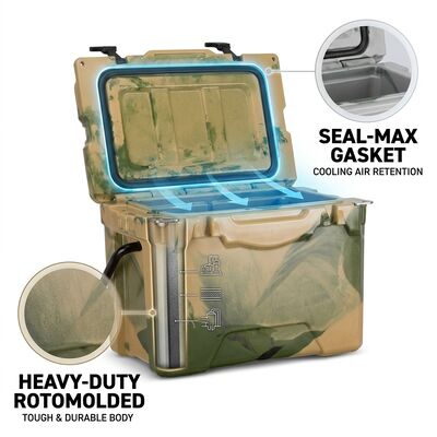 Портативный 38L Rotomolded Cooler Box Outdoor Ice Chest Leak Proof Drain Plug Семейный пикникный охладитель