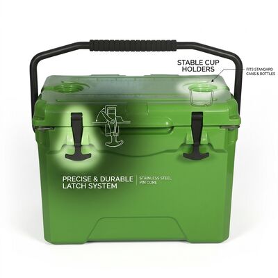 Портативный 38L Rotomolded Cooler Box Outdoor Ice Chest Leak Proof Drain Plug Семейный пикникный охладитель